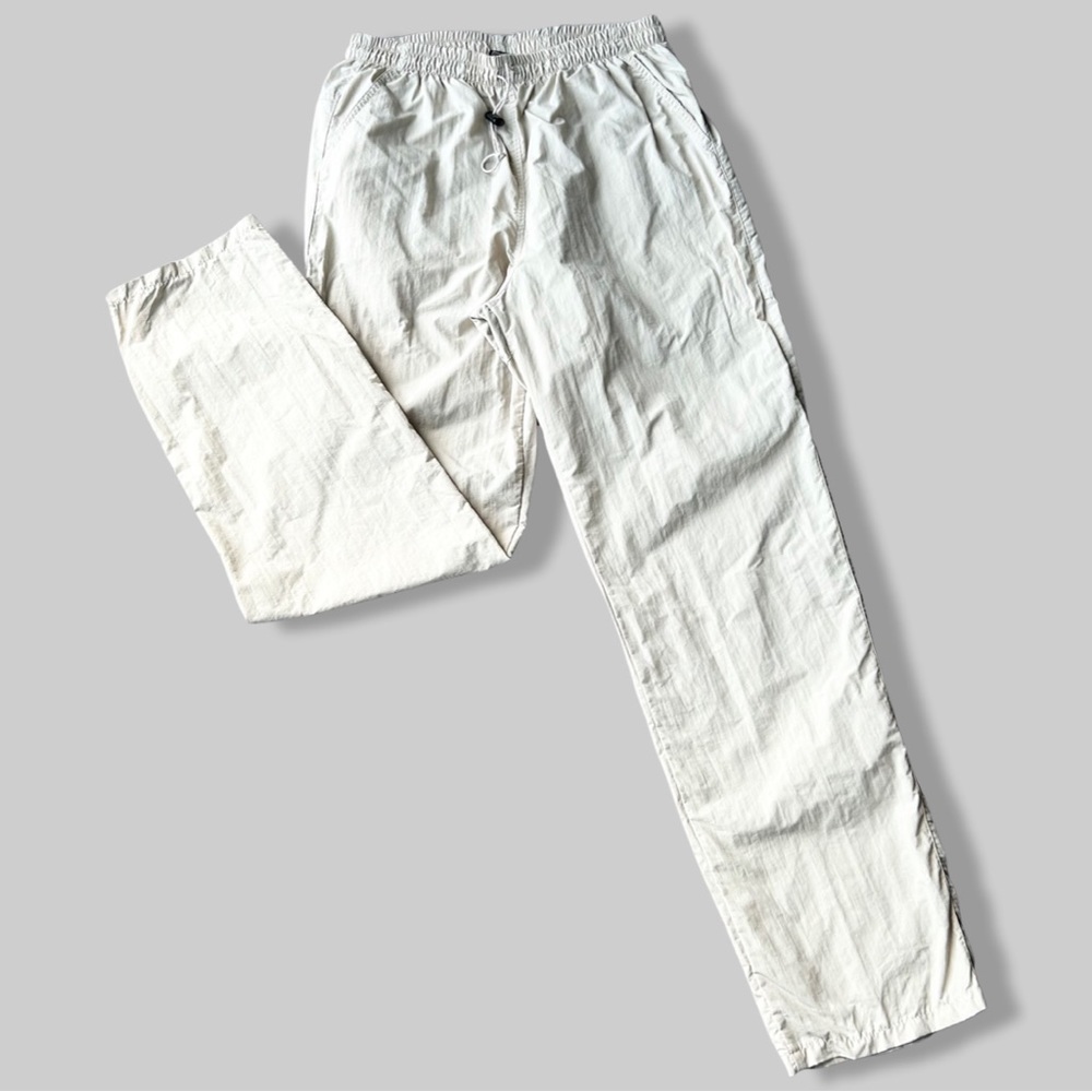 MEC Nylon Elastic Waist Straight Leg Tan Colour Outdoor Pants Made in Canada - Picture 1 of 16
